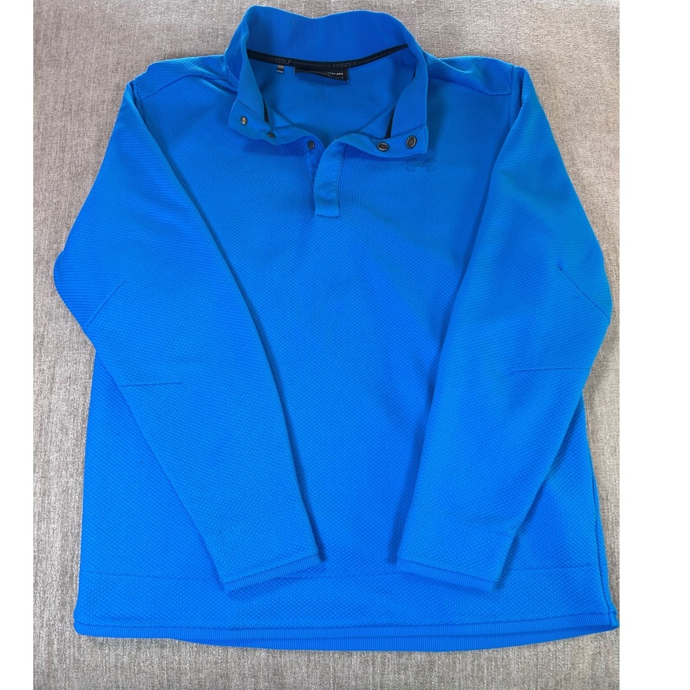Under Armour‎ Golf ColdGear Blue Waffle Knit Snap Mock Neck Pullover Mens XXL